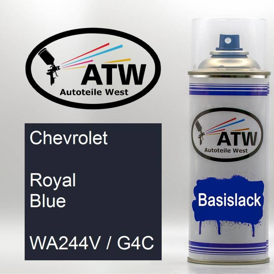 Chevrolet, Royal Blue, WA244V / G4C: 400ml Sprühdose, von ATW Autoteile West.